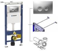 инсталляция для унитаза geberit duofix plattenbau h112 с кнопкой смыва delta21, мат. хром