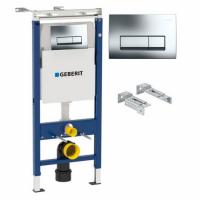 инсталляция для унитаза geberit duofix plattenbau h112 с кнопкой смыва delta51, хром