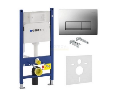 инсталляция для унитаза geberit duofix h112 с кнопкой смыва delta51, мат. хром