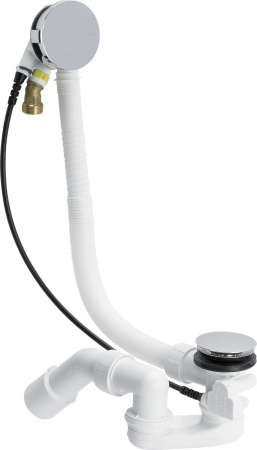 сифон viega simplex trio для ванны с наполнением переливом, накладка mt5 728007
