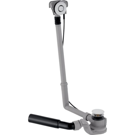 сифон с переливом geberit для ванны с системой нажатия pushcontrol, d52 мм, высота 60 см, хром глянцевый 150.757.21.1