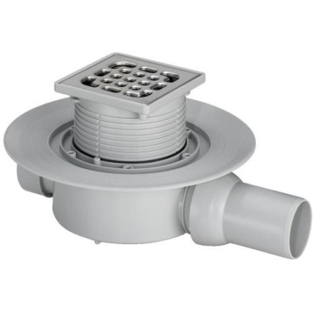 душевой трап viega dn50 583217 с решеткой 100х100, хром [0.4 л/с]