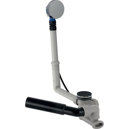 сифон с переливом geberit для ванны и душевого поддона, d52 мм, длина 26 см, хром глянцевый 150.520.21.1