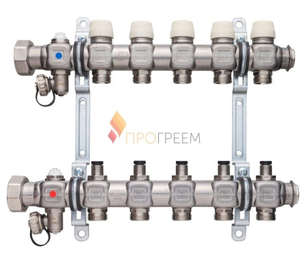 коллектор распределительный kermi x-net standard 1" для 8 контуров
