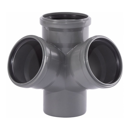 крестовина канализационная wavin 206035034 110x110x110/45°