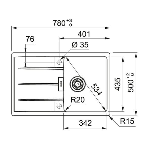 мойка кухонная franke cng 611/211-78 черный матовый