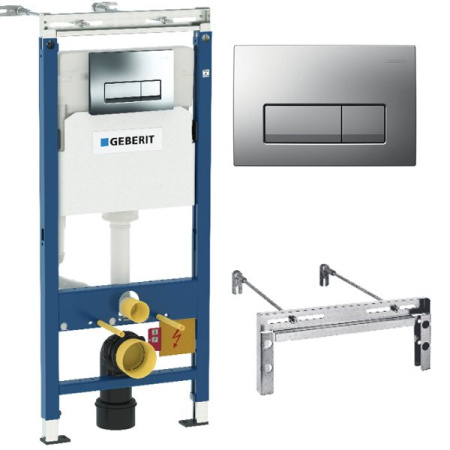инсталляция для унитаза geberit duofix plattenbau h112 с кнопкой смыва delta51, мат. хром