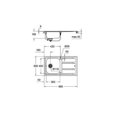 k400 набор grohe мойка + смеситель concetto (31570sd0)
