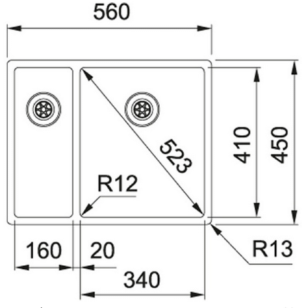 мойка кухонная franke bxx 260/160-34-16