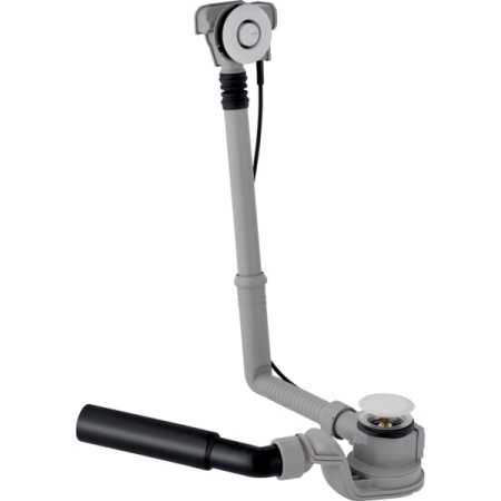 сифон с переливом geberit для ванны с системой нажатия pushcontrol, d52 мм, длина 26 см, хром глянцевый 150.755.21.1